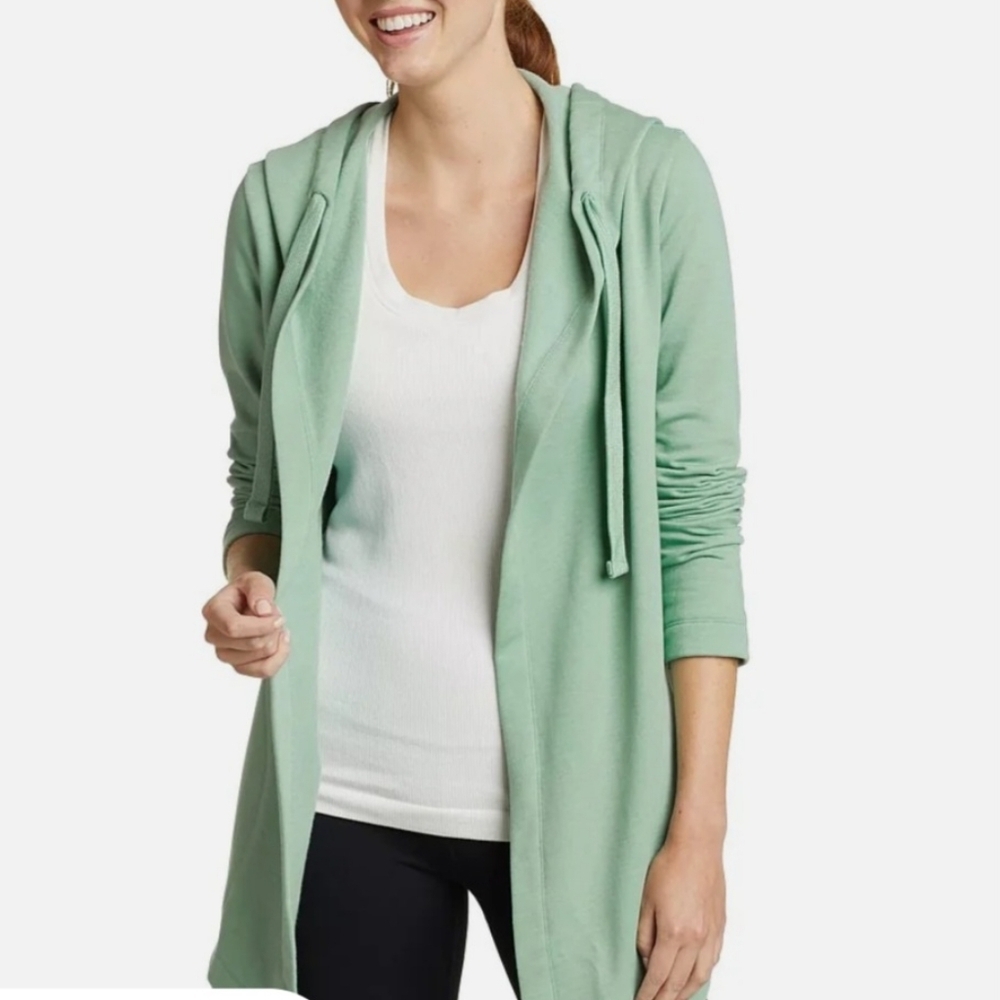Eddie Bauer Green Camp Fleece Hoodie Wrap Jacket Size Tall Large New without Tag